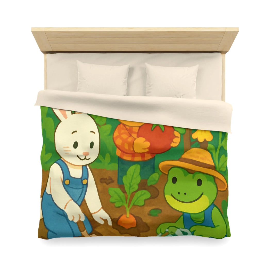 Housse de couette enfant avec animaux adorables jardiniers pour chambre thématique colorée