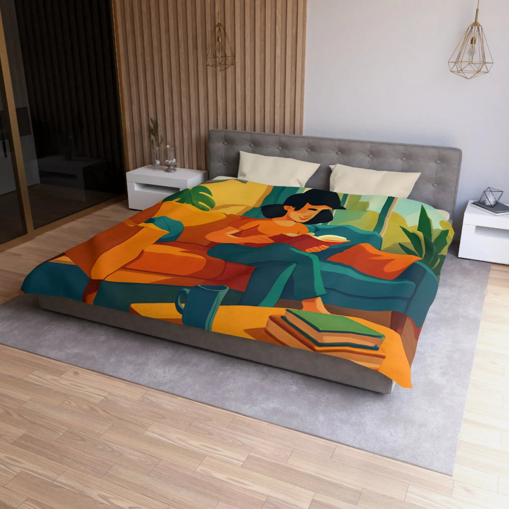 Housse de couette colorée pour ambiance chaleureuse inspirée de l'art moderne et rétro