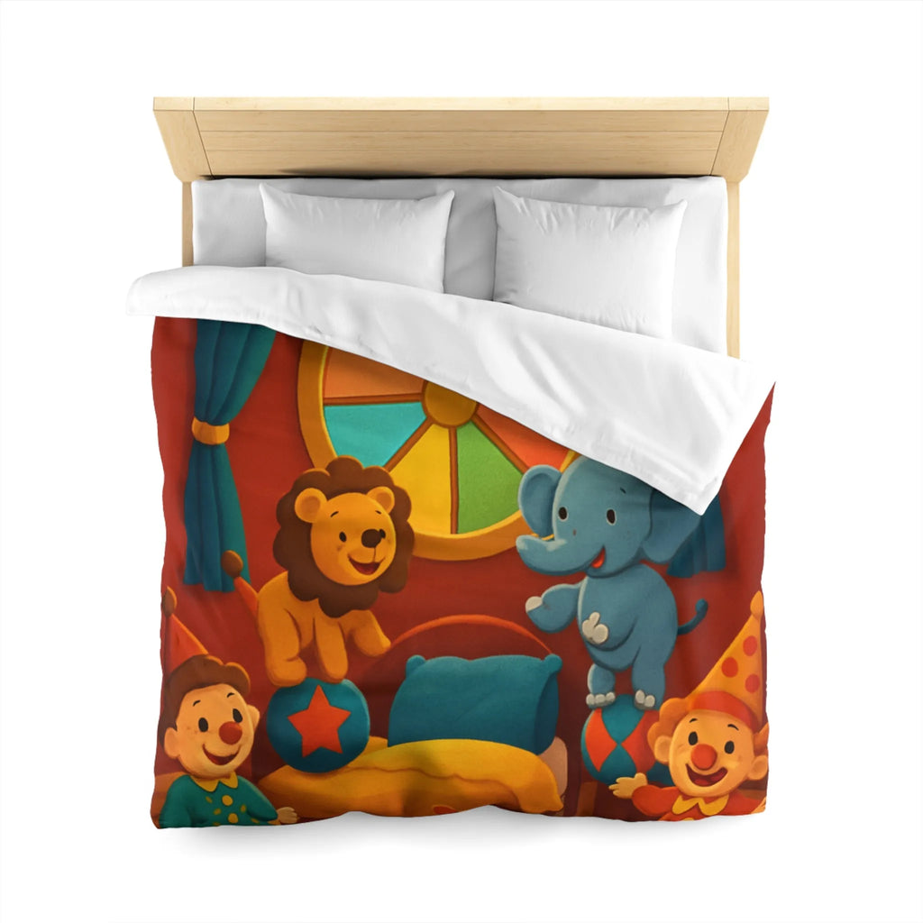 Housse de Couette Cirque Joyeux avec Animaux et Clowns pour Enfants