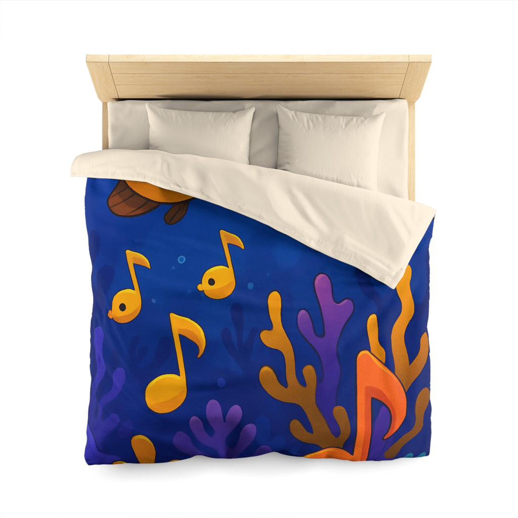 Housse de couette sous-marine colorée avec poissons et touches de musique océanique