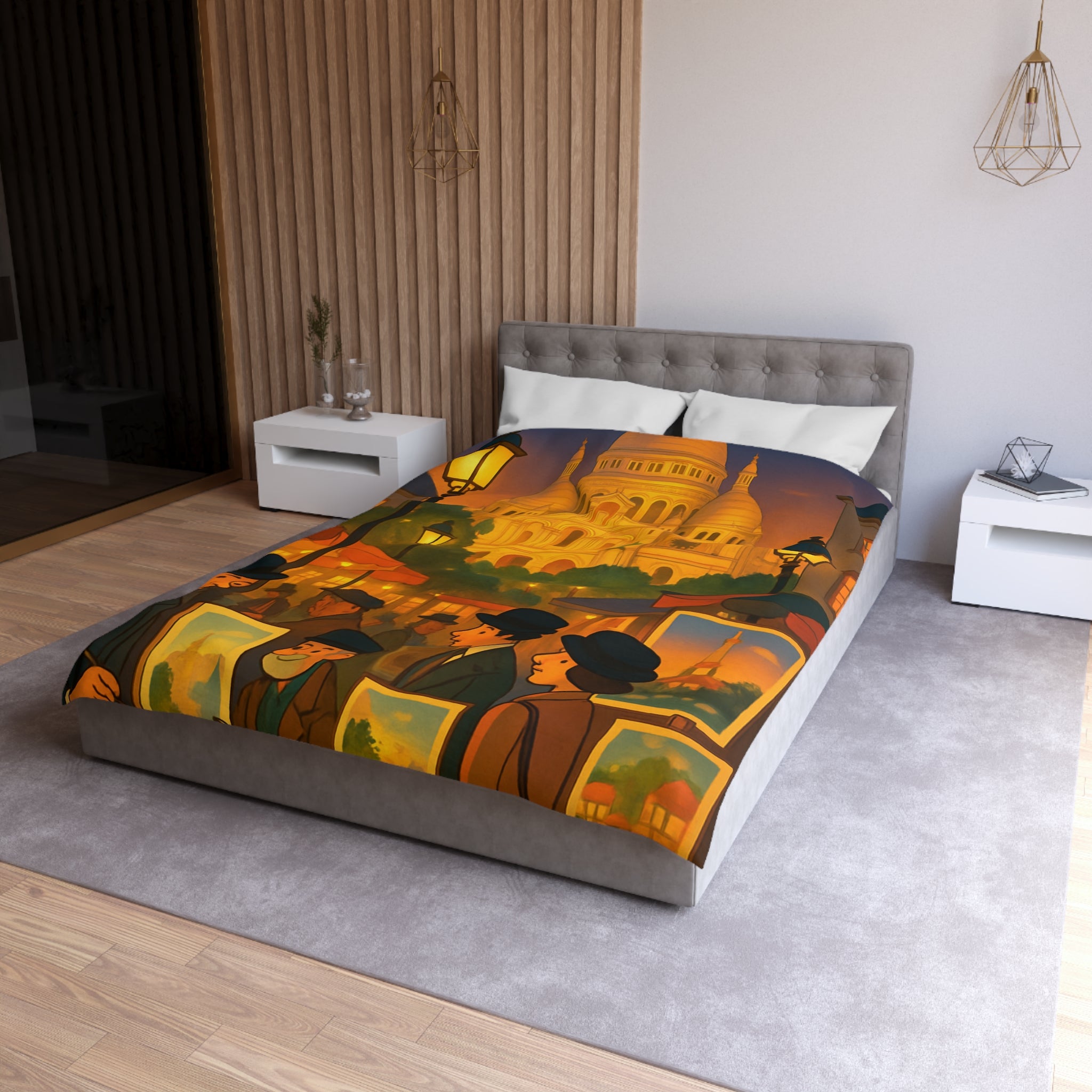 Housse de Couette Microfibre Illustration Unique Design Moderne Décoration Intérieure Raffinée