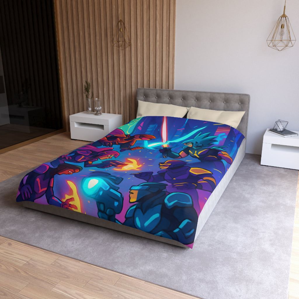 Housse de Couette Microfibre Motif Créatif Original Style Contemporain Chambre Élégante