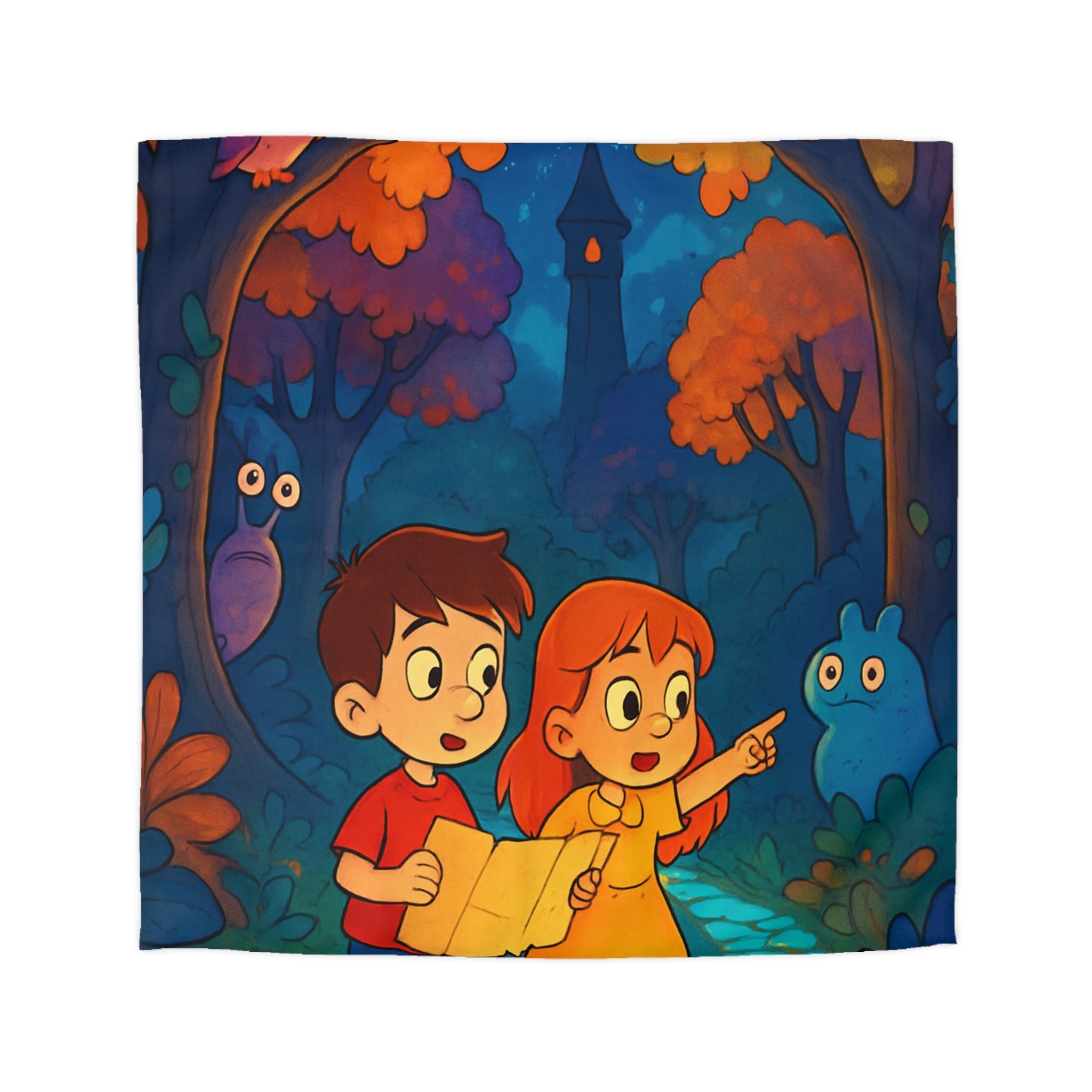 Housse de Couette Microfibre Illustration Unique Design Moderne Décoration Intérieure Raffinée