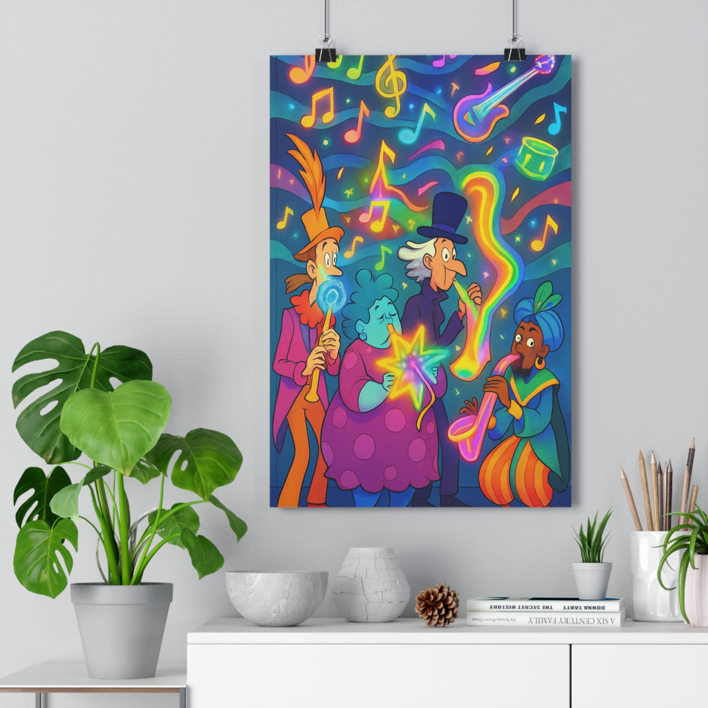 Poster décoratif moderne coloré artistique joyeux salon chambre bureau vibrant dynamique unique qualité musique