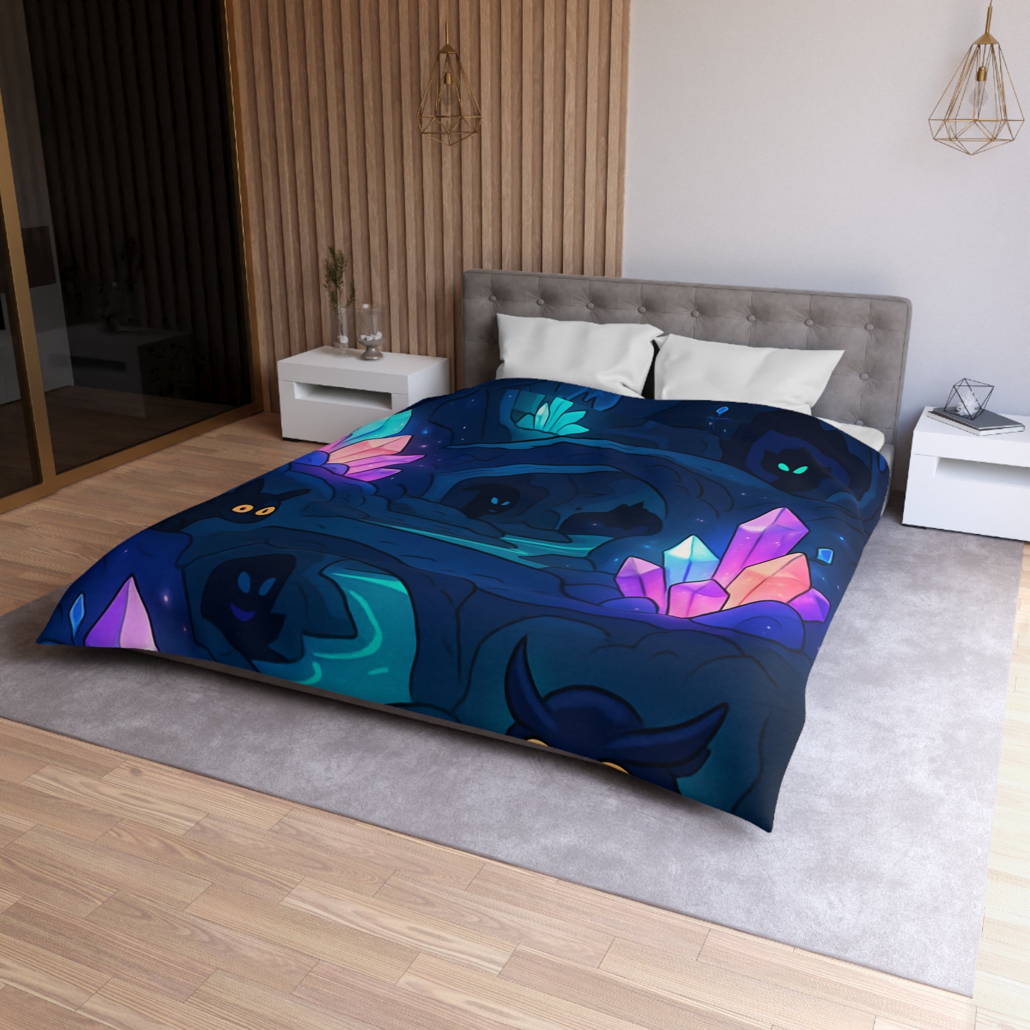 Housse de Couette Microfibre Motif Créatif Original Style Contemporain Chambre Élégante