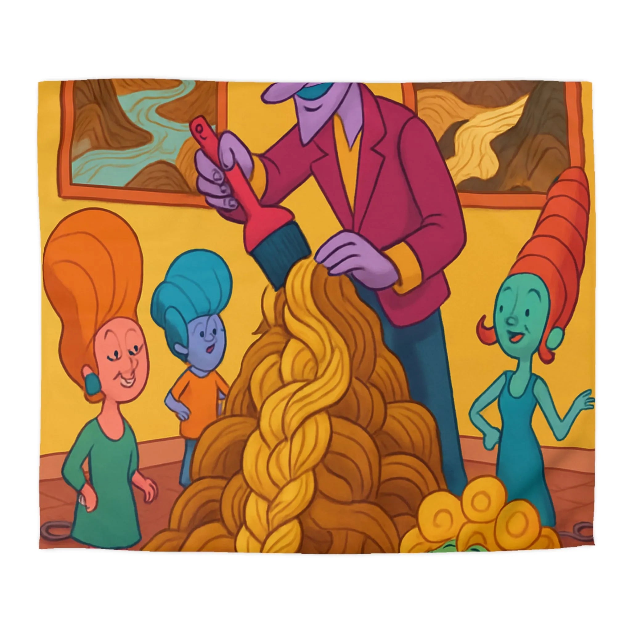 Housse de couette colorée avec personnages fantastiques et œuvres artistiques pour déco unique