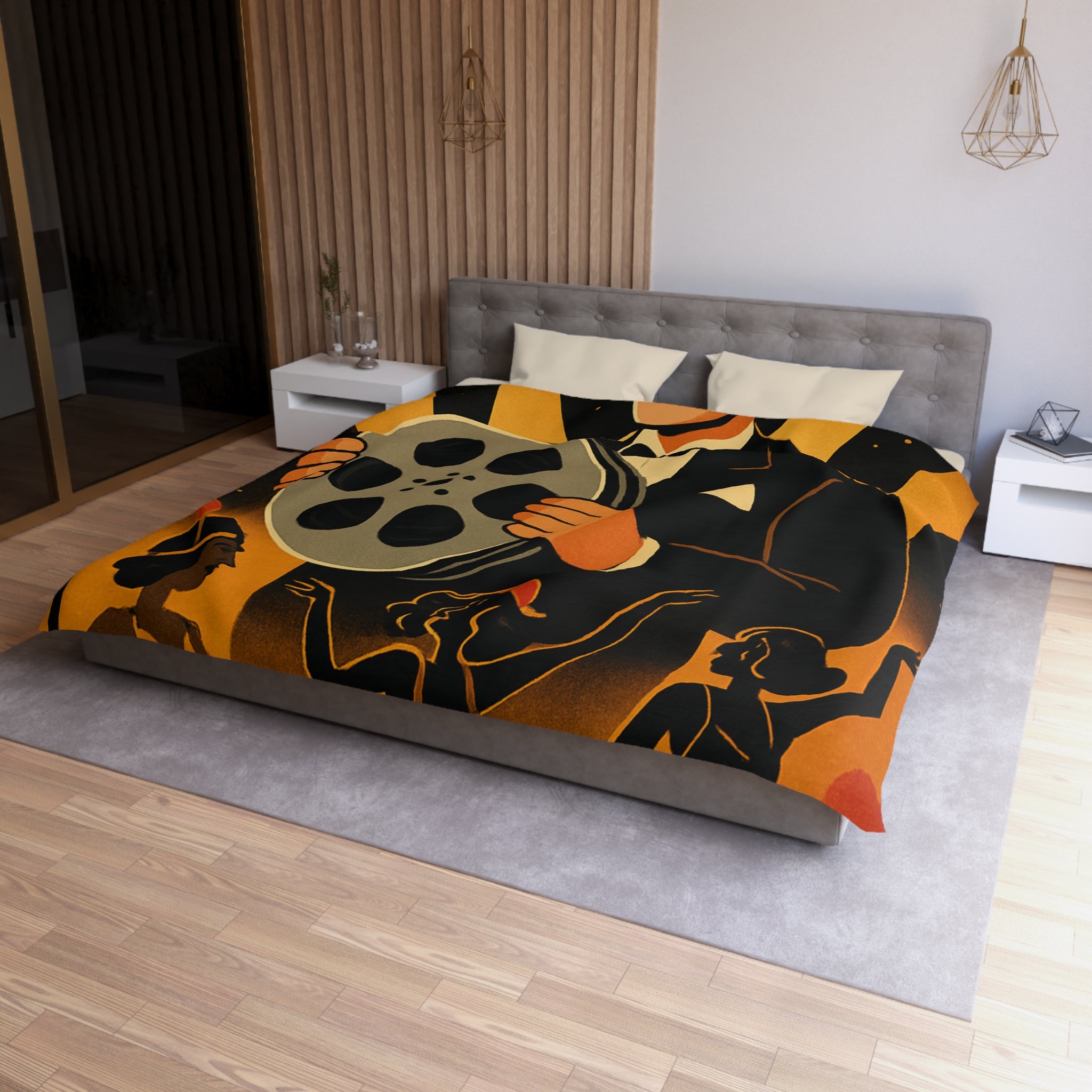 Housse de Couette Microfibre Illustration Unique Design Moderne Décoration Intérieure Raffinée