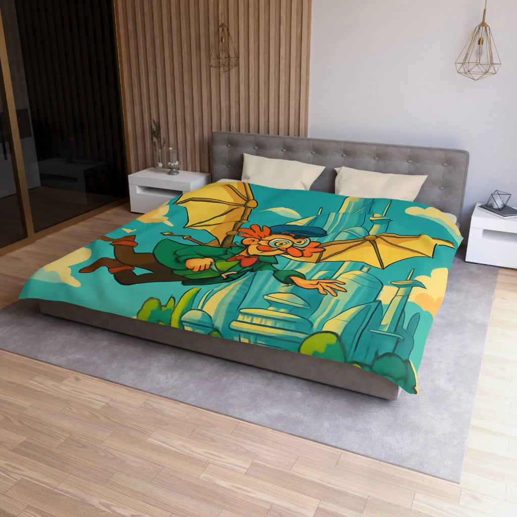 Housse de Couette Microfibre Art Graphique Contemporain Style Décoratif Chambre Tendance