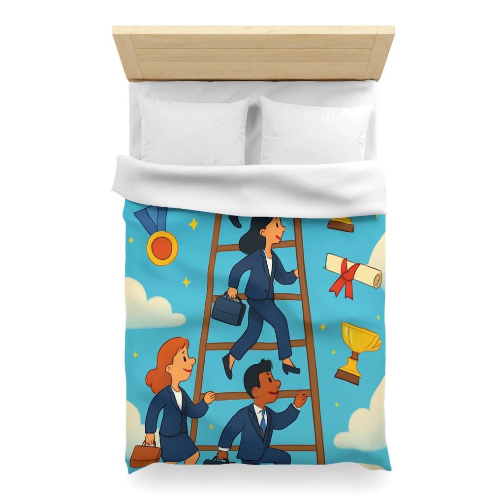 Housse de couette ludique : Échelle des réussites avec trophées et médailles colorées