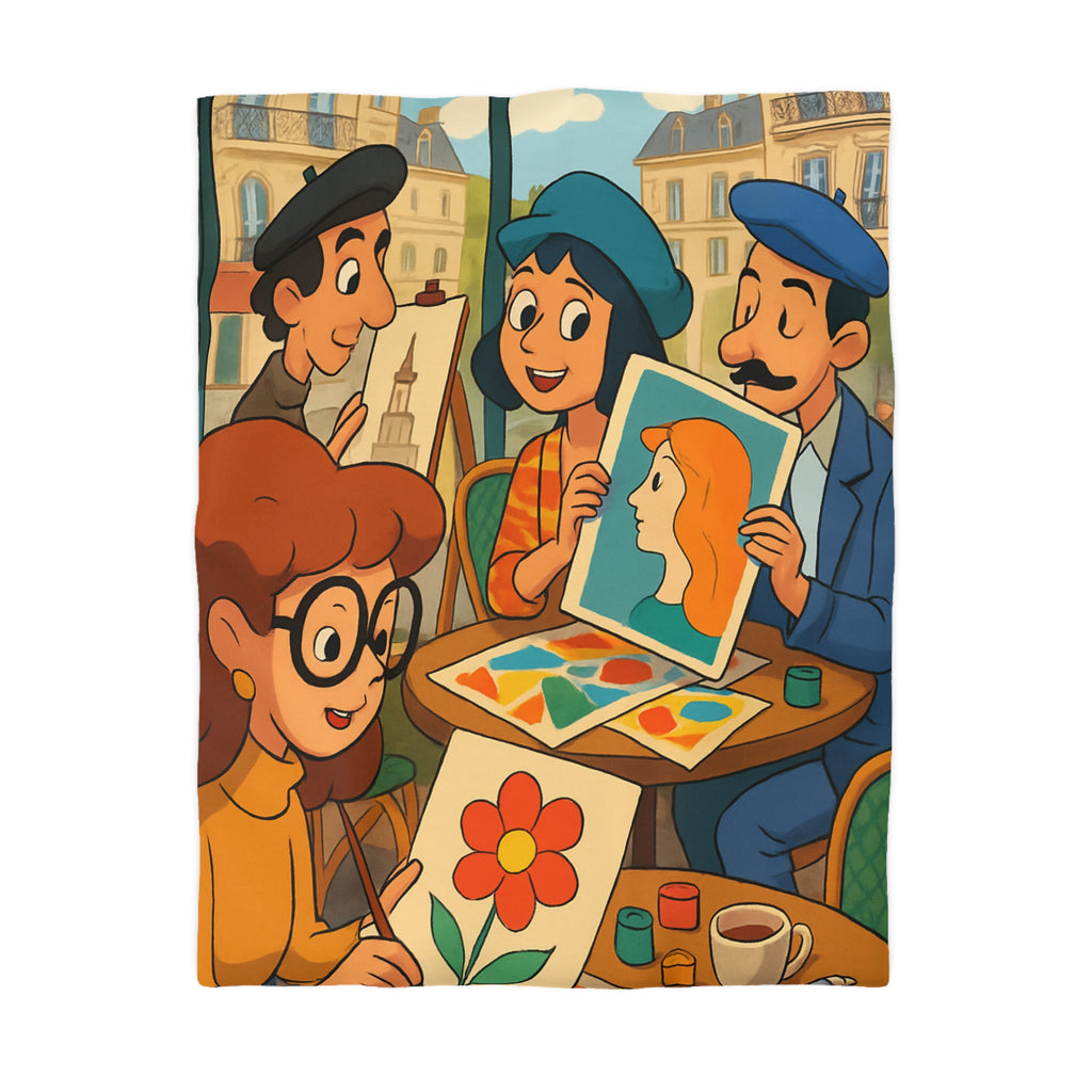 Housse de Couette Microfibre Illustration Unique Design Moderne Décoration Intérieure Raffinée