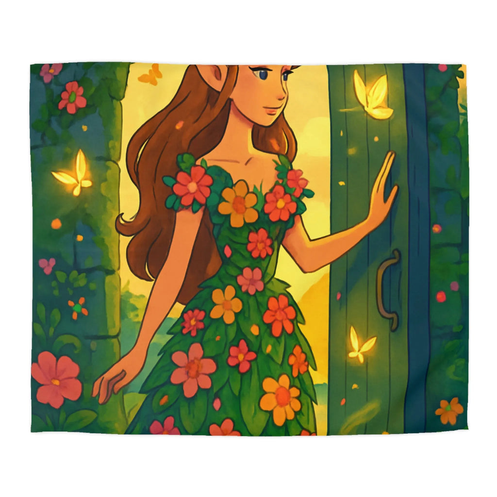 Élégante Housse Floral Elfique Inspirée par la Beauté Enchantée de la Nature Mystique