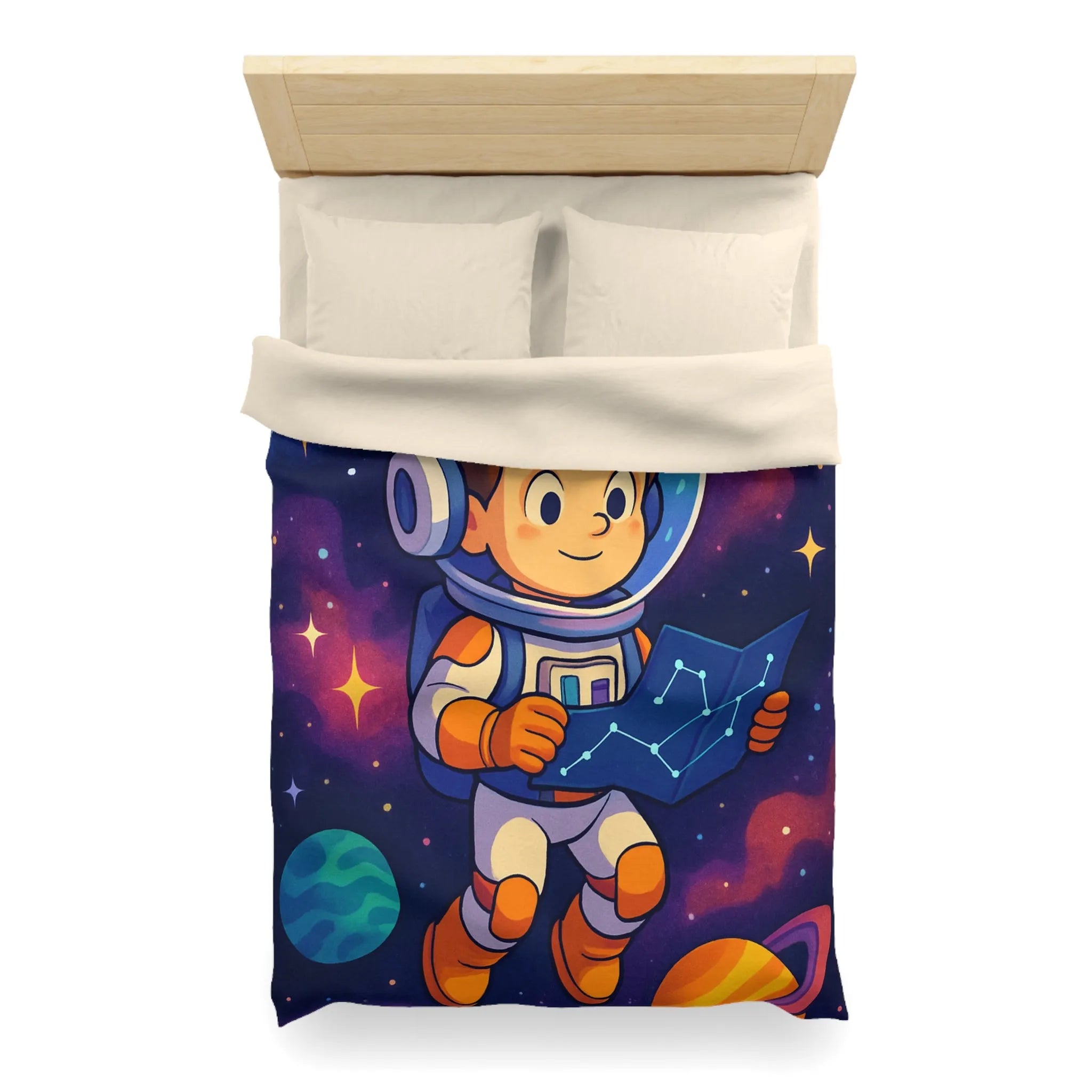 Explorez l'Espace avec un Jeune Astronaute et Planètes Colorées sur Votre Linge