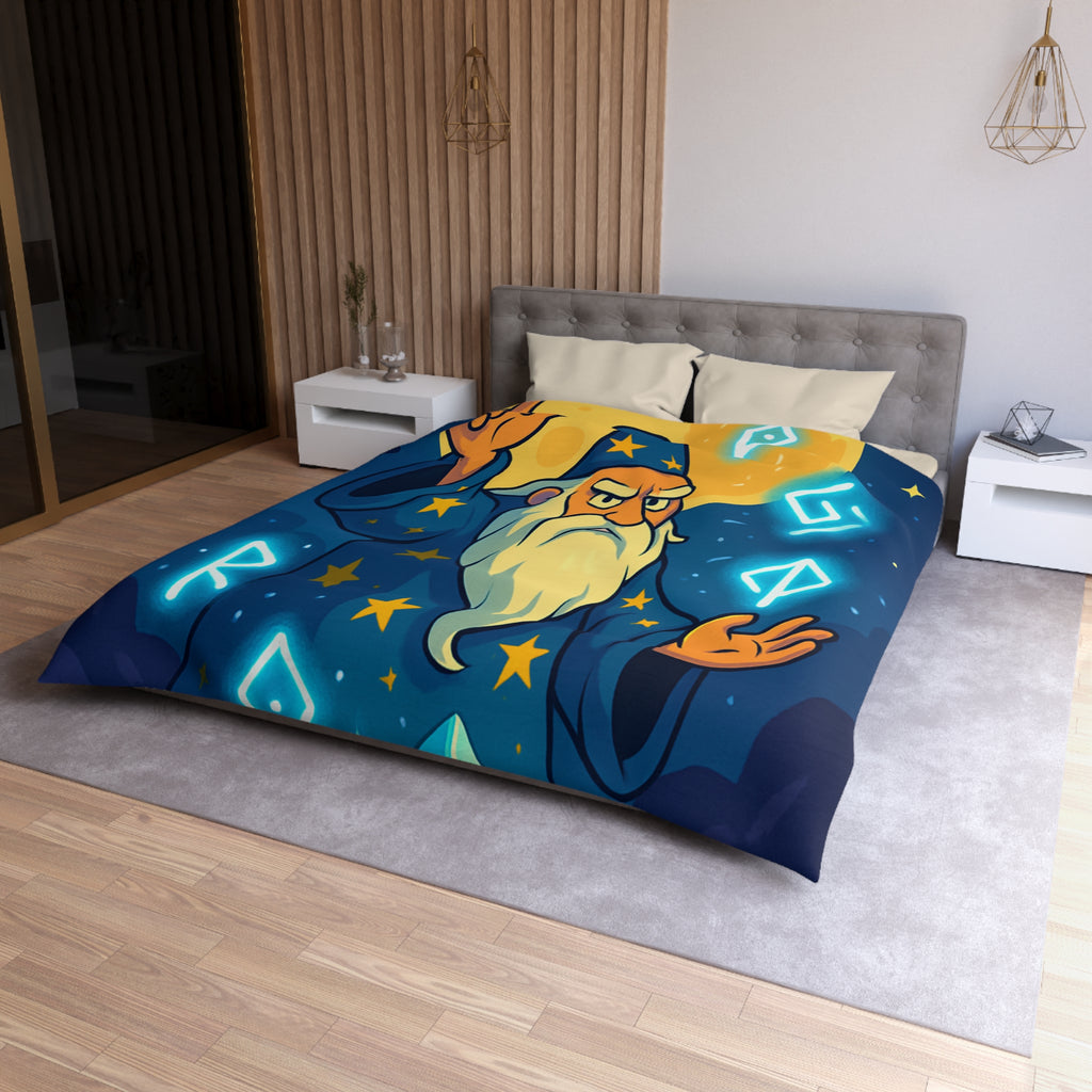 Housse de couette sorcier mystique avec cristaux et lune brillante magique