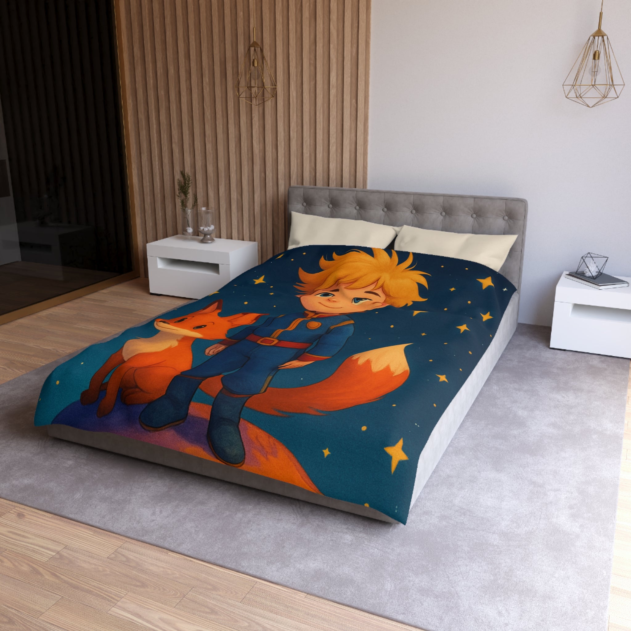 Housse de Couette Microfibre Design Artistique Moderne Décoration Chambre Confort Premium