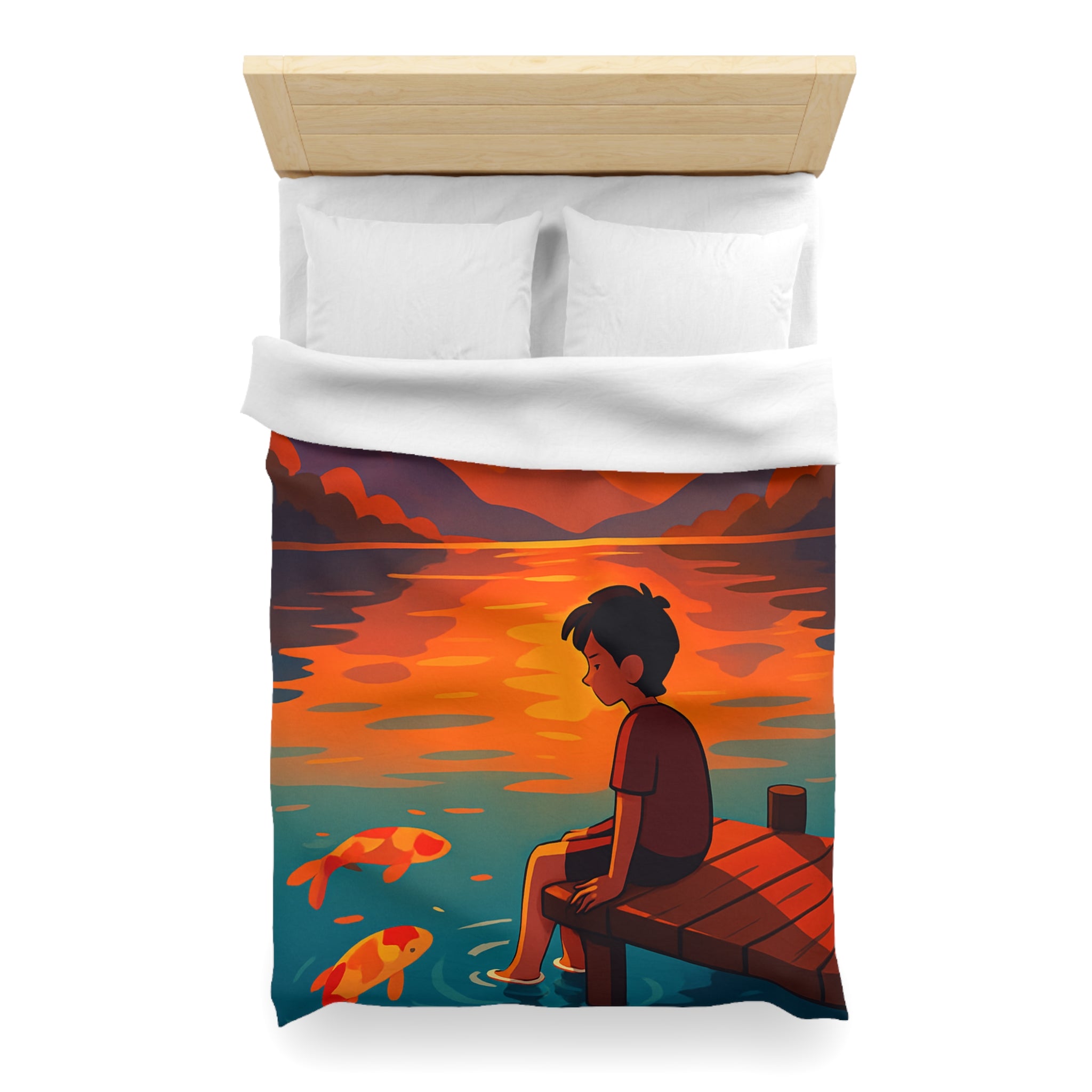 Housse de Couette Microfibre Design Artistique Moderne Décoration Chambre Confort Premium