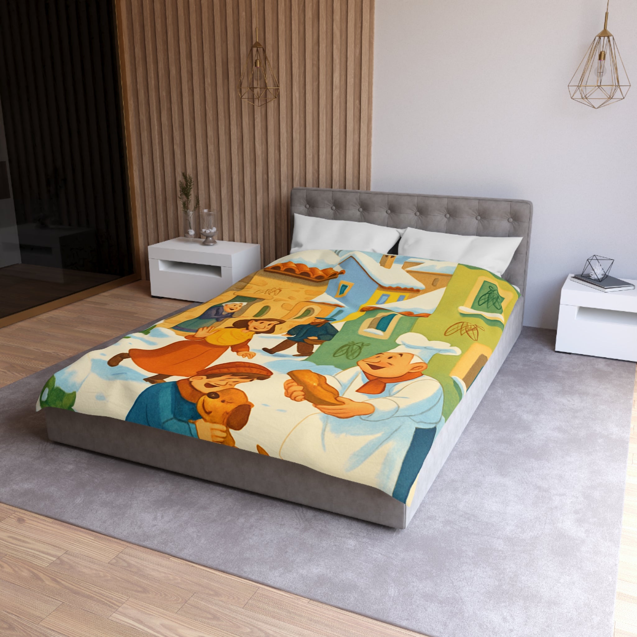 Housse de Couette Microfibre Design Artistique Moderne Décoration Chambre Confort Premium