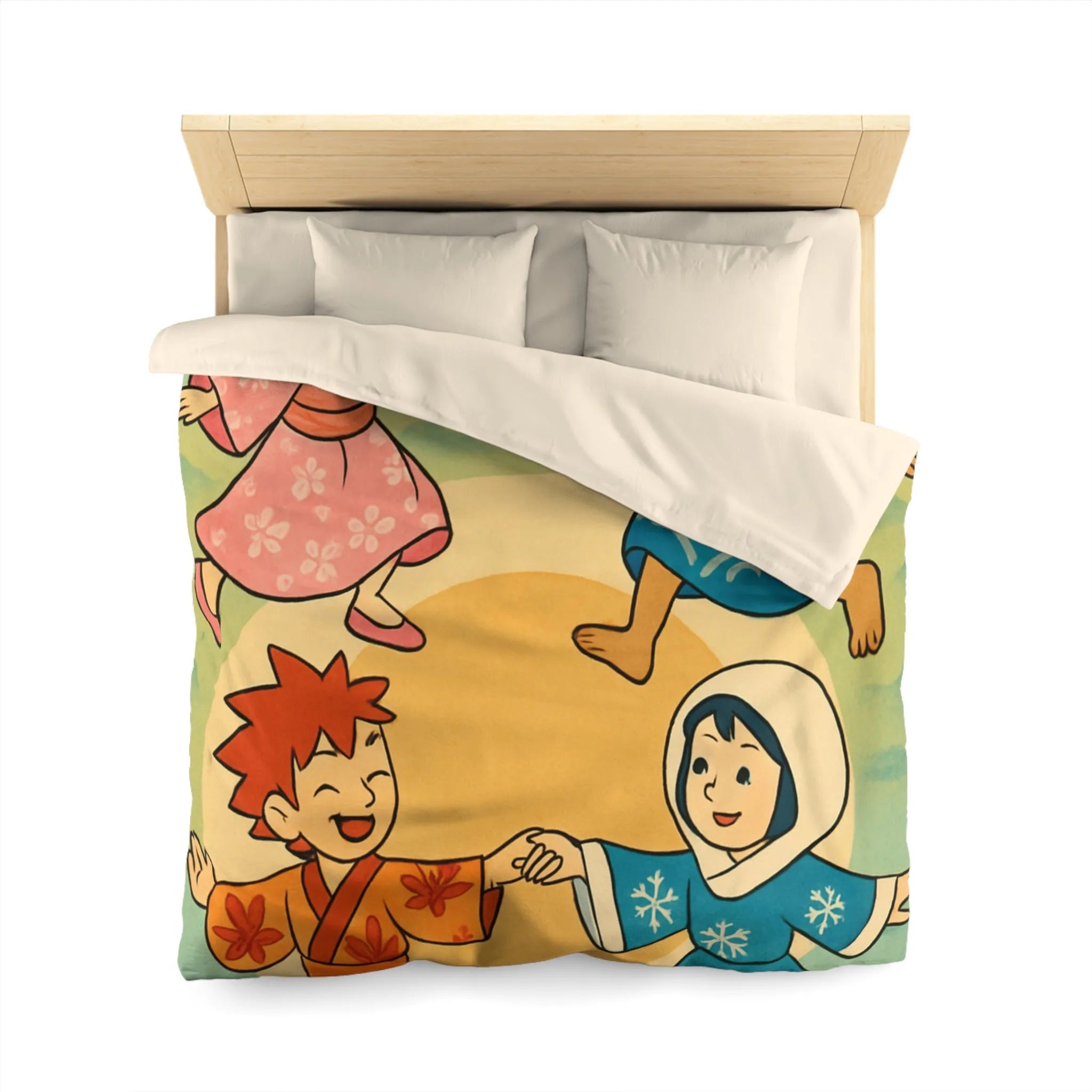 Housse de Couette Microfibre Art Graphique Contemporain Style Décoratif Chambre Tendance