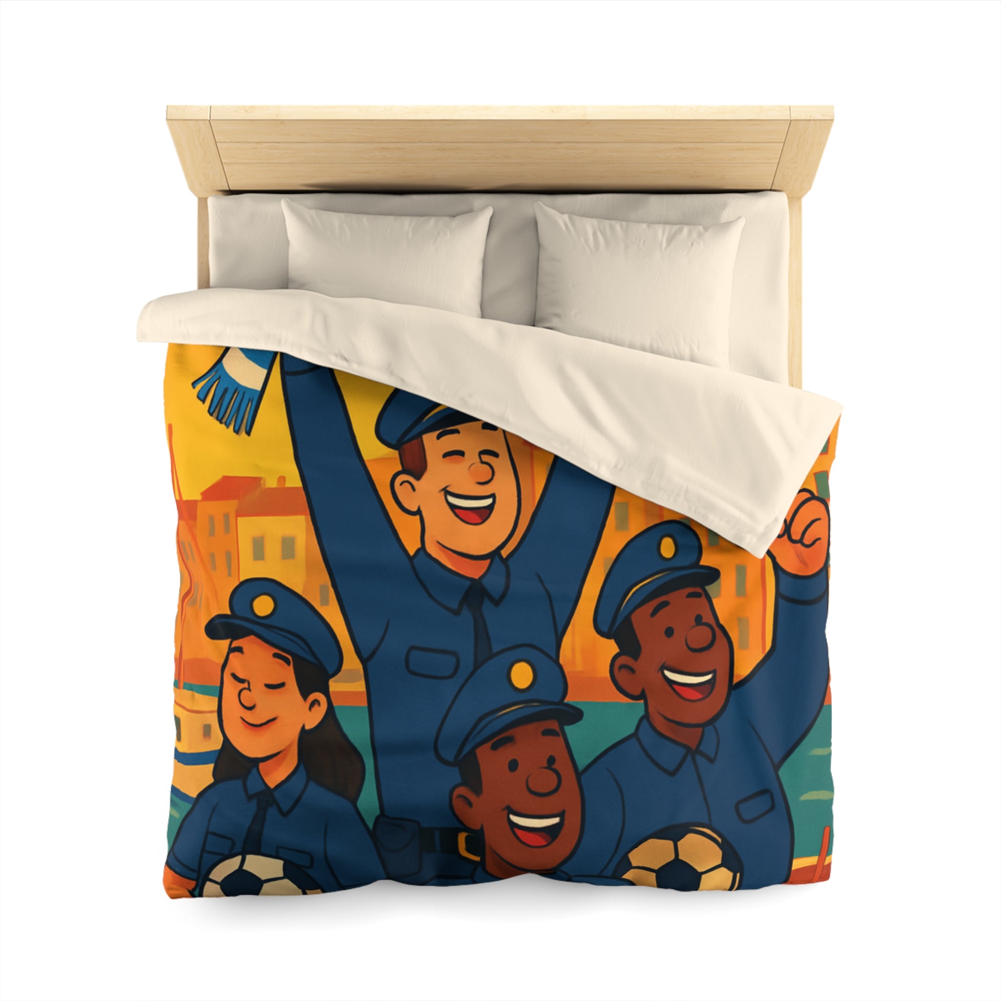 Housse de Couette Microfibre Illustration Unique Design Moderne Décoration Intérieure Raffinée