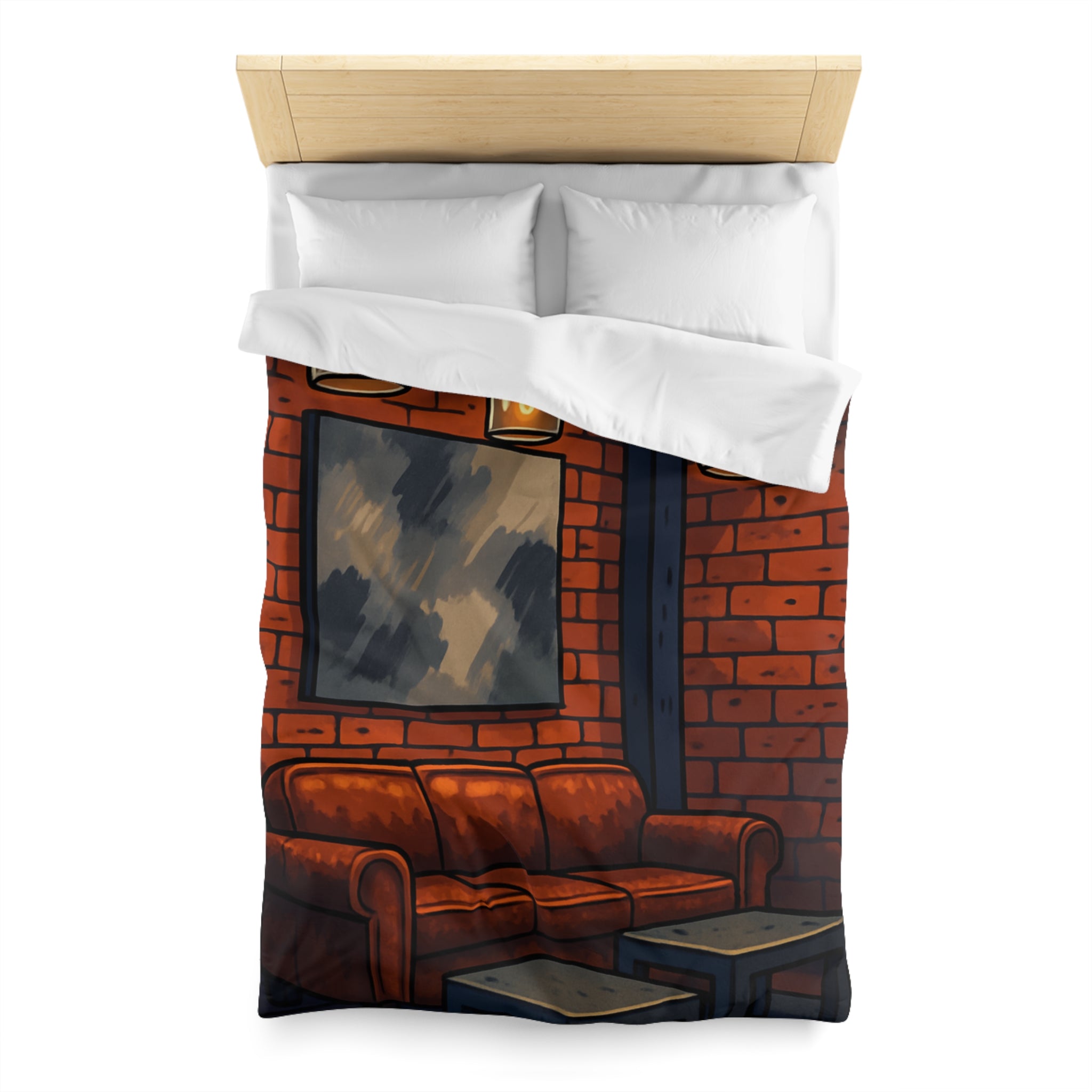 Housse de Couette Microfibre Illustration Unique Design Moderne Décoration Intérieure Raffinée