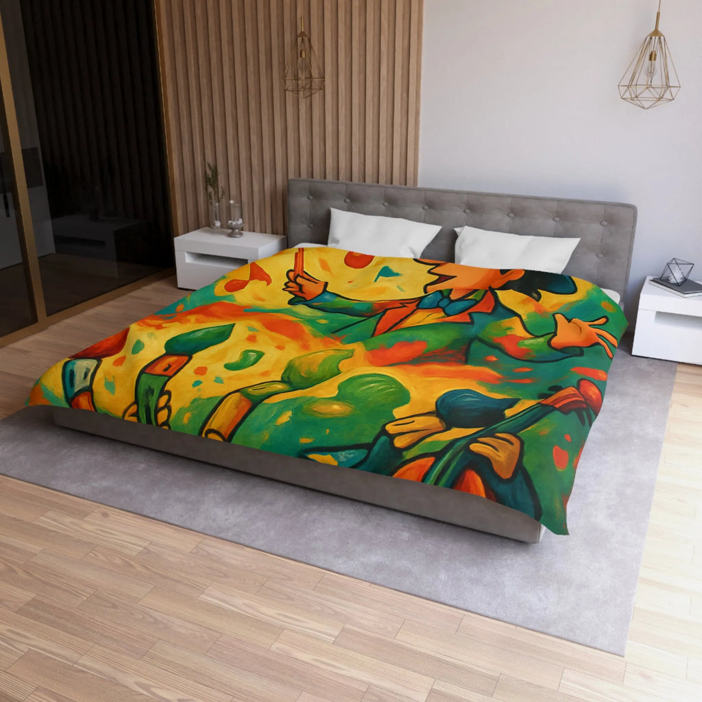 Housse de Couette Microfibre Art Graphique Contemporain Style Décoratif Chambre Tendance
