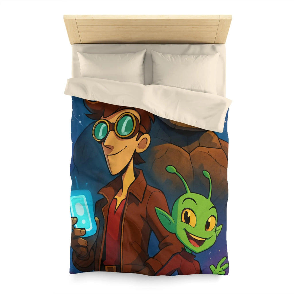 Housse de Couette Enfantine avec Personnages de Science-Fiction Stylisés et Univers Fantastique