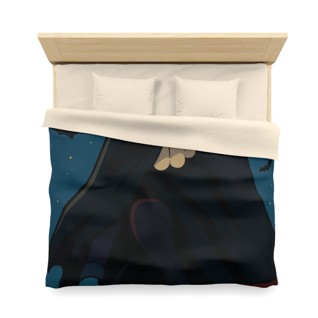 Masque Joker Coloré Sous Pleine Lune avec Chauves-Souris sur une Toiture Effrayante