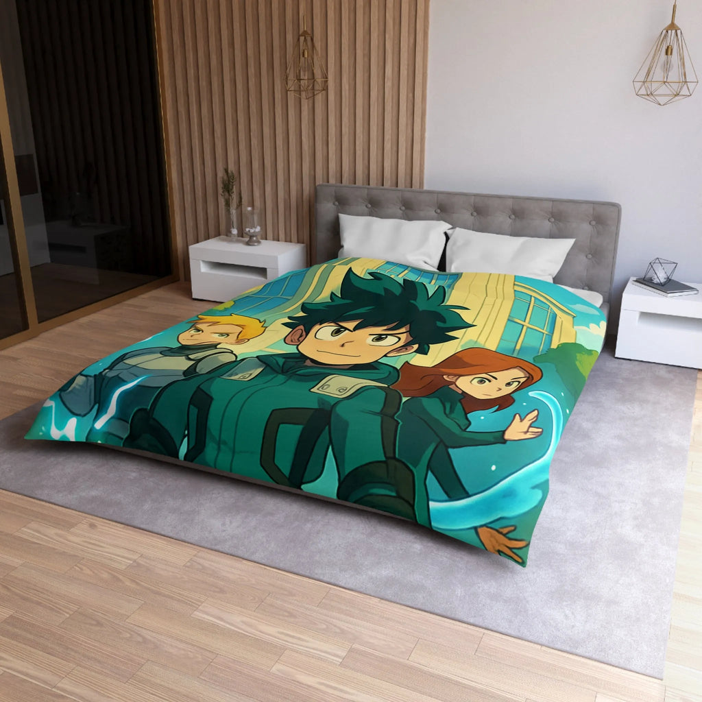 Housse de Couette Microfibre Art Graphique Contemporain Style Décoratif Chambre Tendance