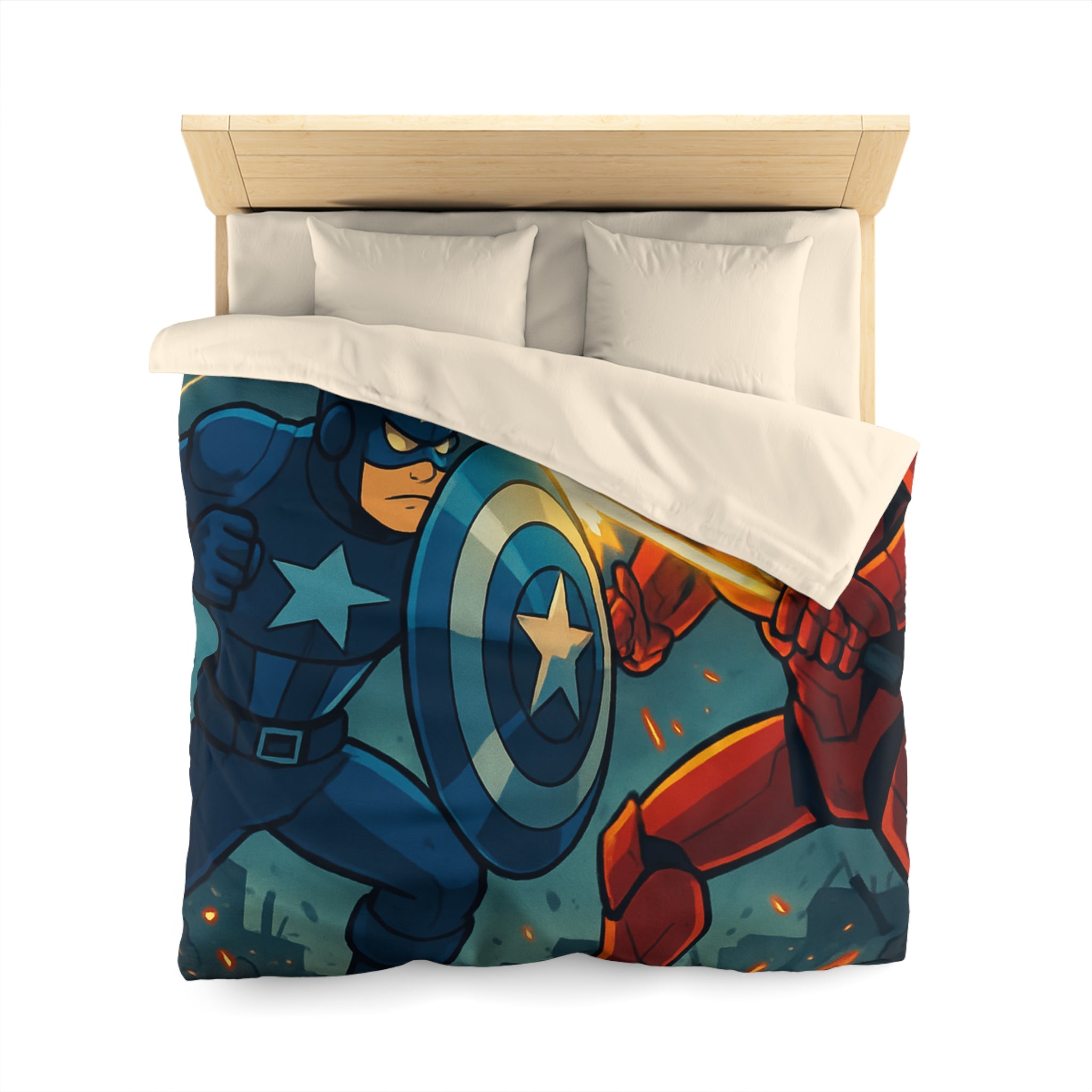 Housse de Couette Microfibre Design Artistique Moderne Décoration Chambre Confort Premium