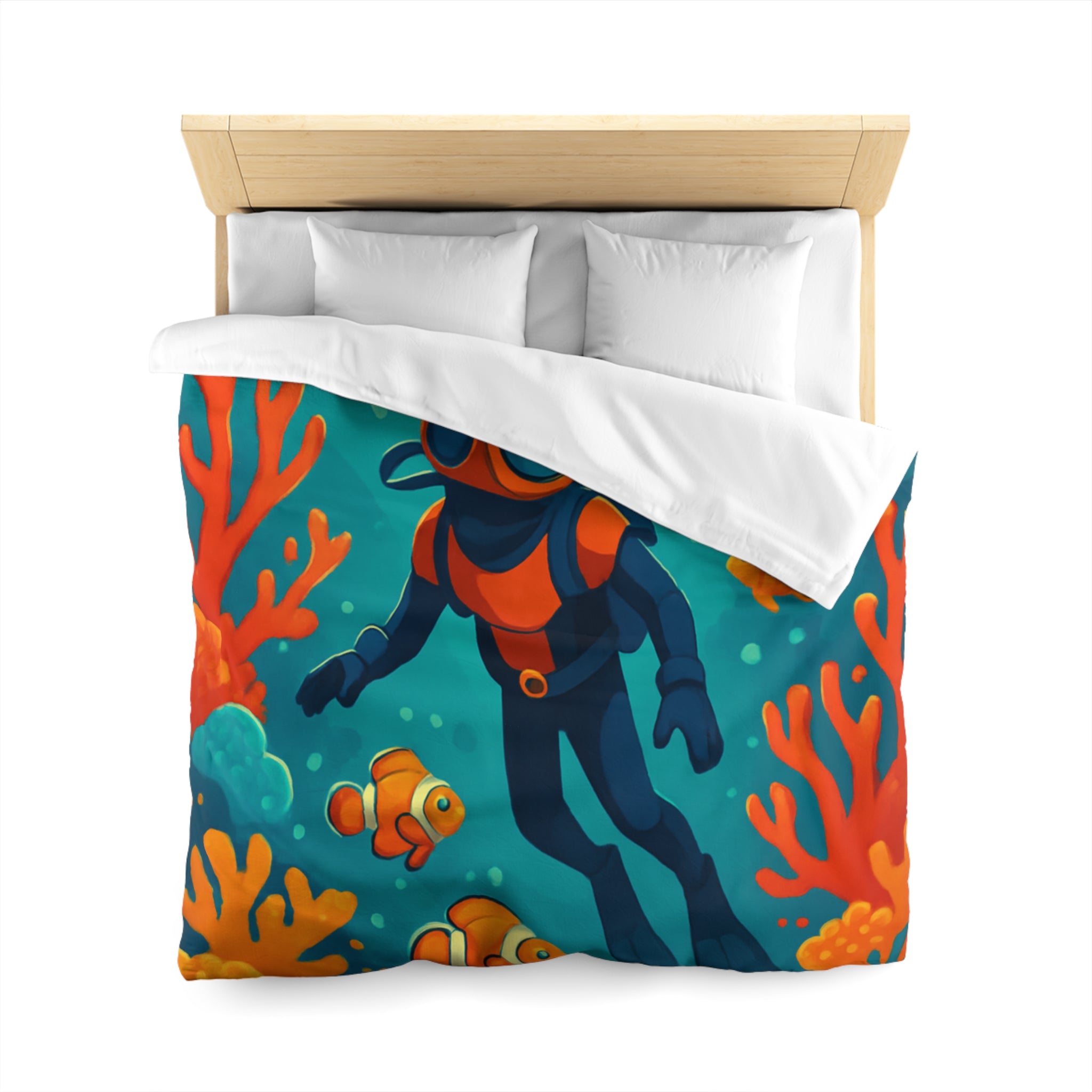 Housse de Couette Microfibre Illustration Unique Design Moderne Décoration Intérieure Raffinée