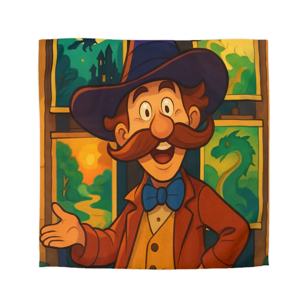 Housse de couette magique avec illustrations enchantées de créatures fantaisistes et personnages mystiques