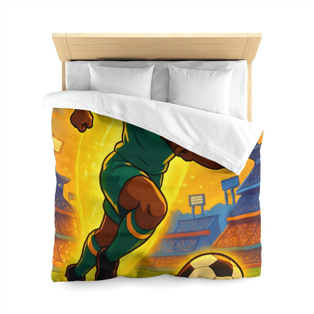 Housse de Couette Inspirée Footballeur Dessin Animé Dynamique pour Chambre de Supporter Passionné