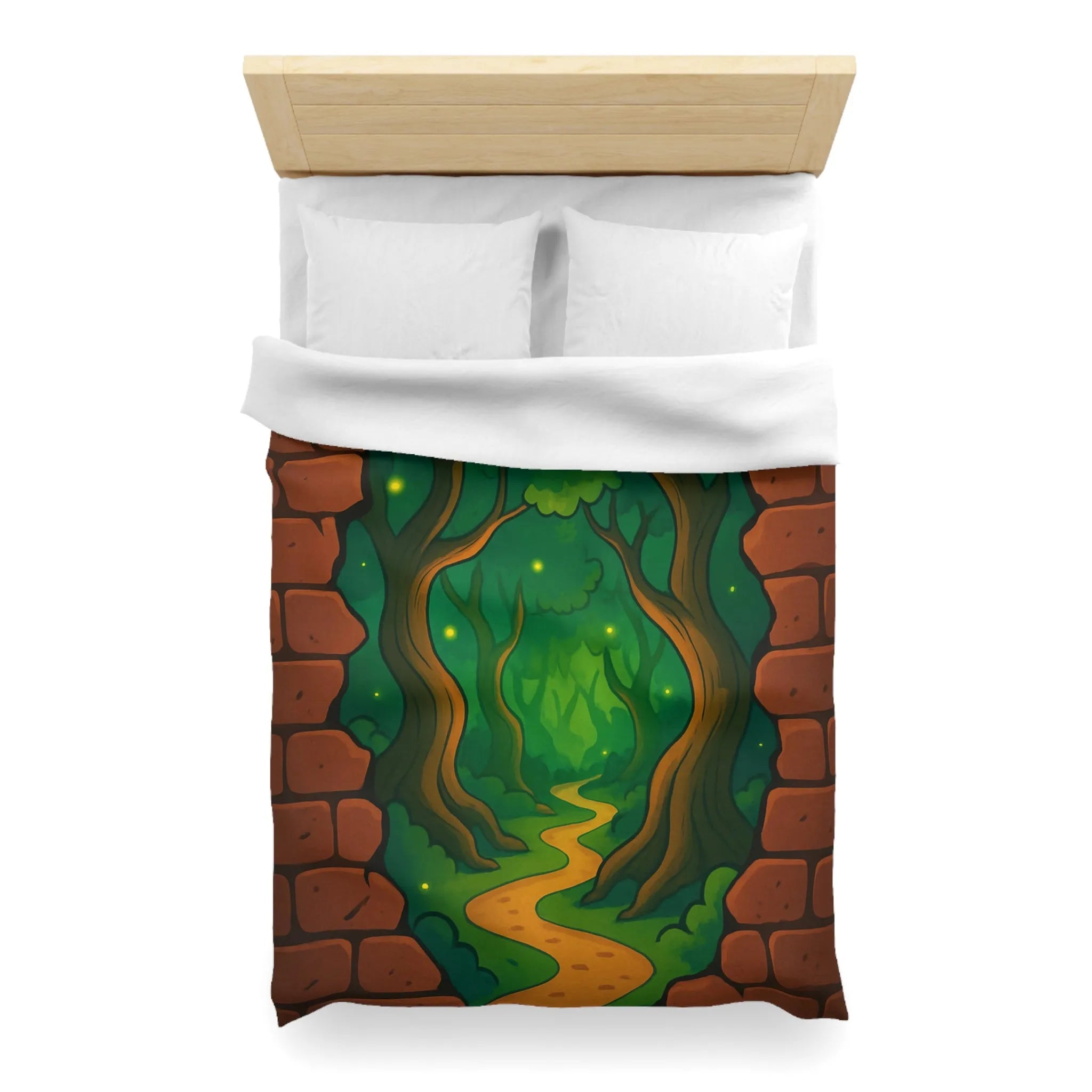 Enchanted Forest Path Through Brick Wall Creates Mystical Journey for Dreamy Bedroom Decor