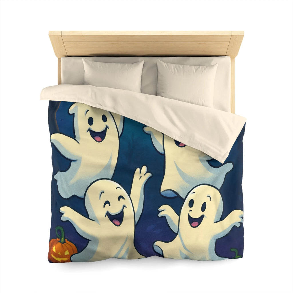 Housse de couette fantaisie avec esprits dansants sous lune et chauves-souris effrayantes