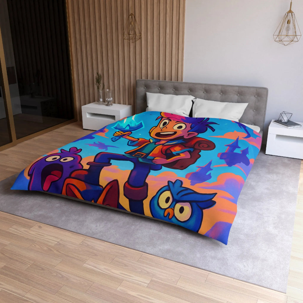 Housse de Couette Aventure Fantastique avec Épée Enchantée et Créatures Magiques pour Enfants