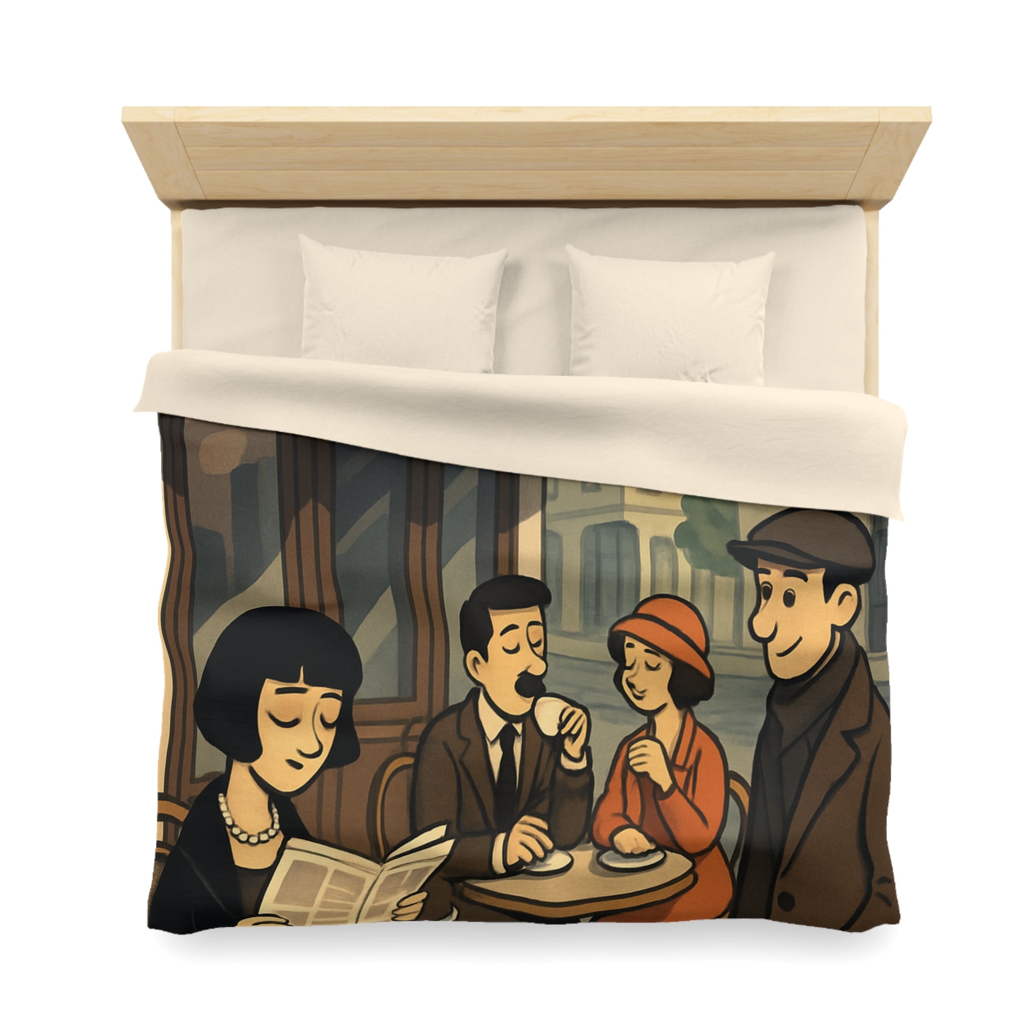 Housse de Couette Microfibre Design Artistique Moderne Décoration Chambre Confort Premium