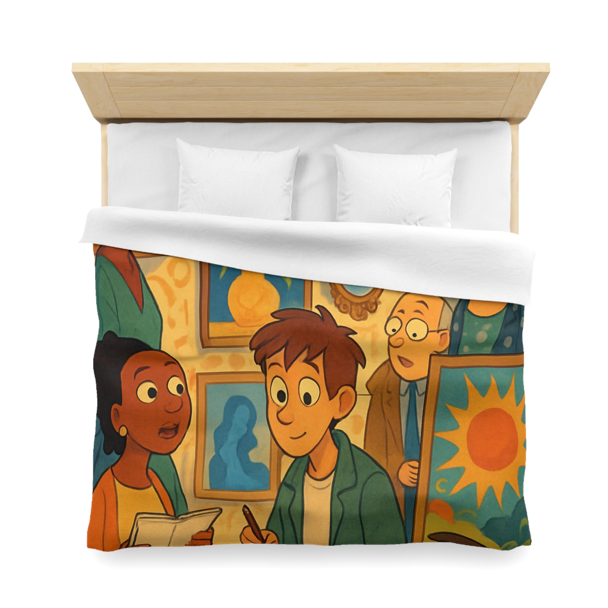 Housse de Couette Microfibre Design Artistique Moderne Décoration Chambre Confort Premium