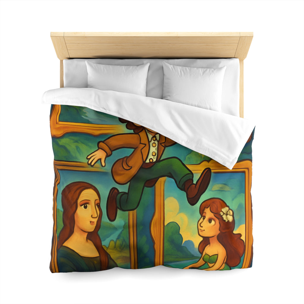 Housse de Couette Microfibre Design Artistique Moderne Décoration Chambre Confort Premium