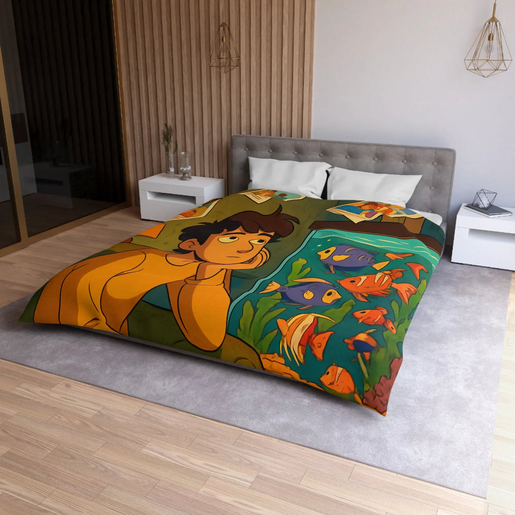 Captivant design coloré d'une chambre rêveuse avec poissons pour adolescents rêveurs