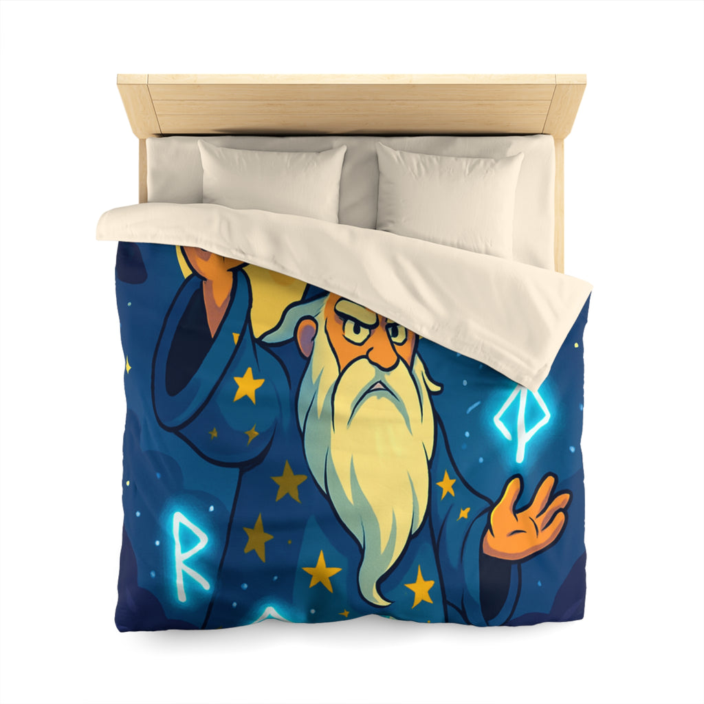 Housse de couette sorcier mystique avec cristaux et lune brillante magique