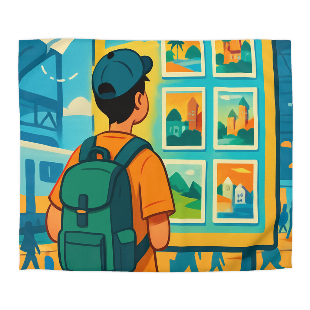 Housse de Couette Microfibre Design Artistique Moderne Décoration Chambre Confort Premium