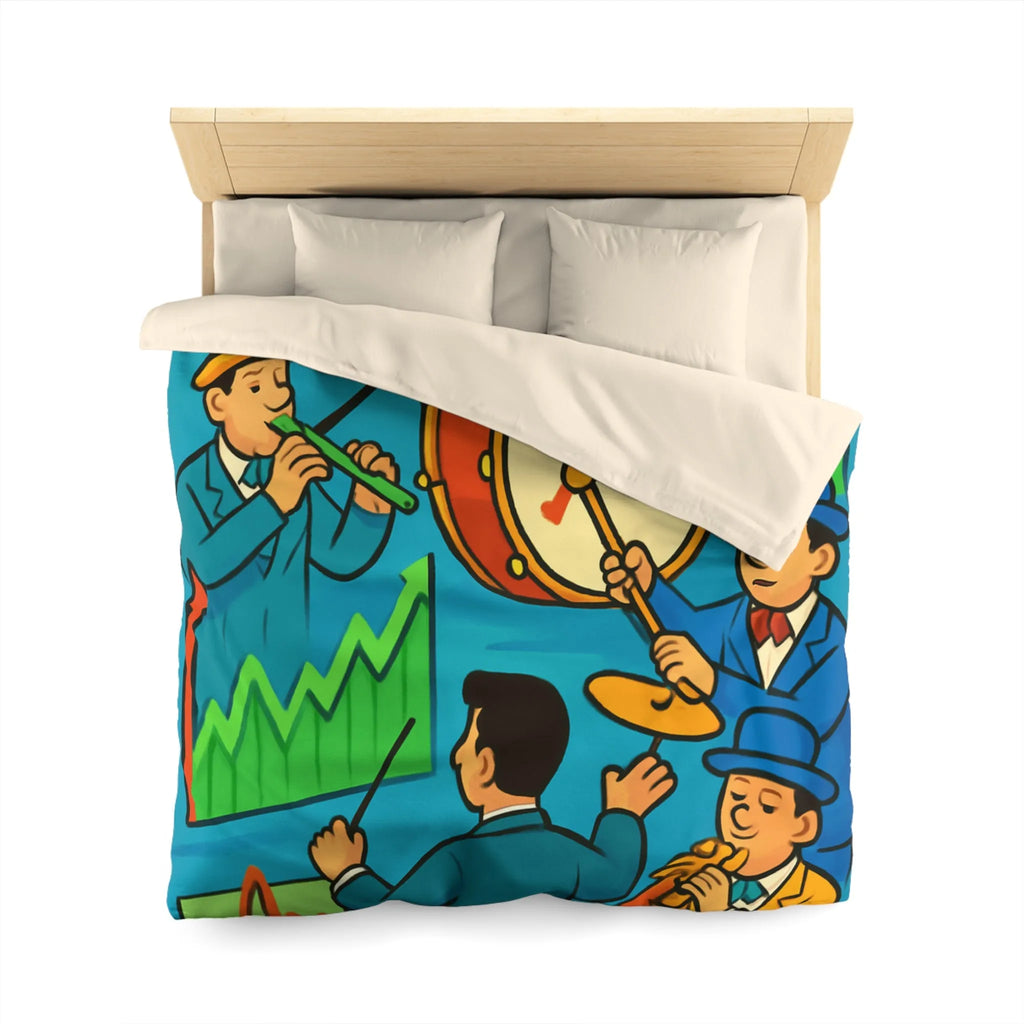 Housse de Couette Design Musiciens et Graphiques de Croissance pour Chambre Moderne