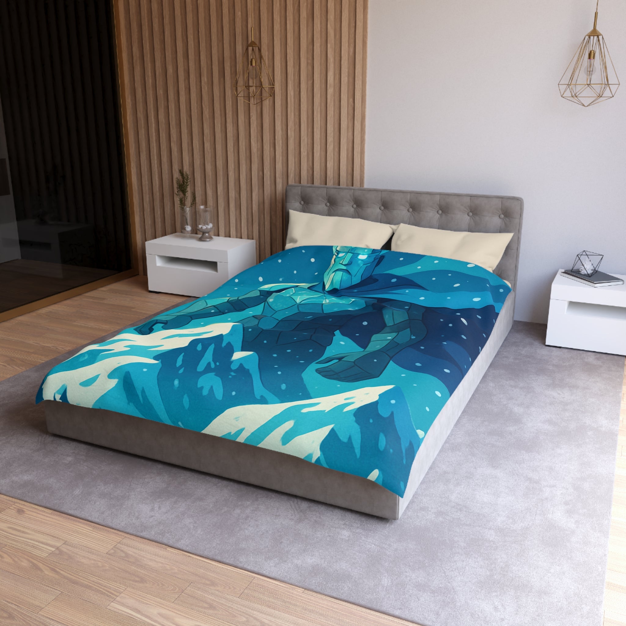 Housse de Couette Microfibre Illustration Unique Design Moderne Décoration Intérieure Raffinée