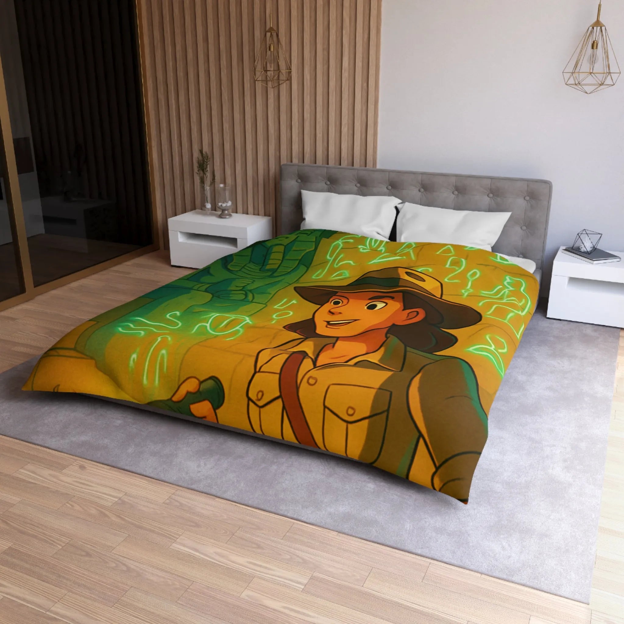 Housse de Couette Aventure Archéologique: Explorer des Hiéroglyphes dans une Pyramide Égyptienne Mystérieuse