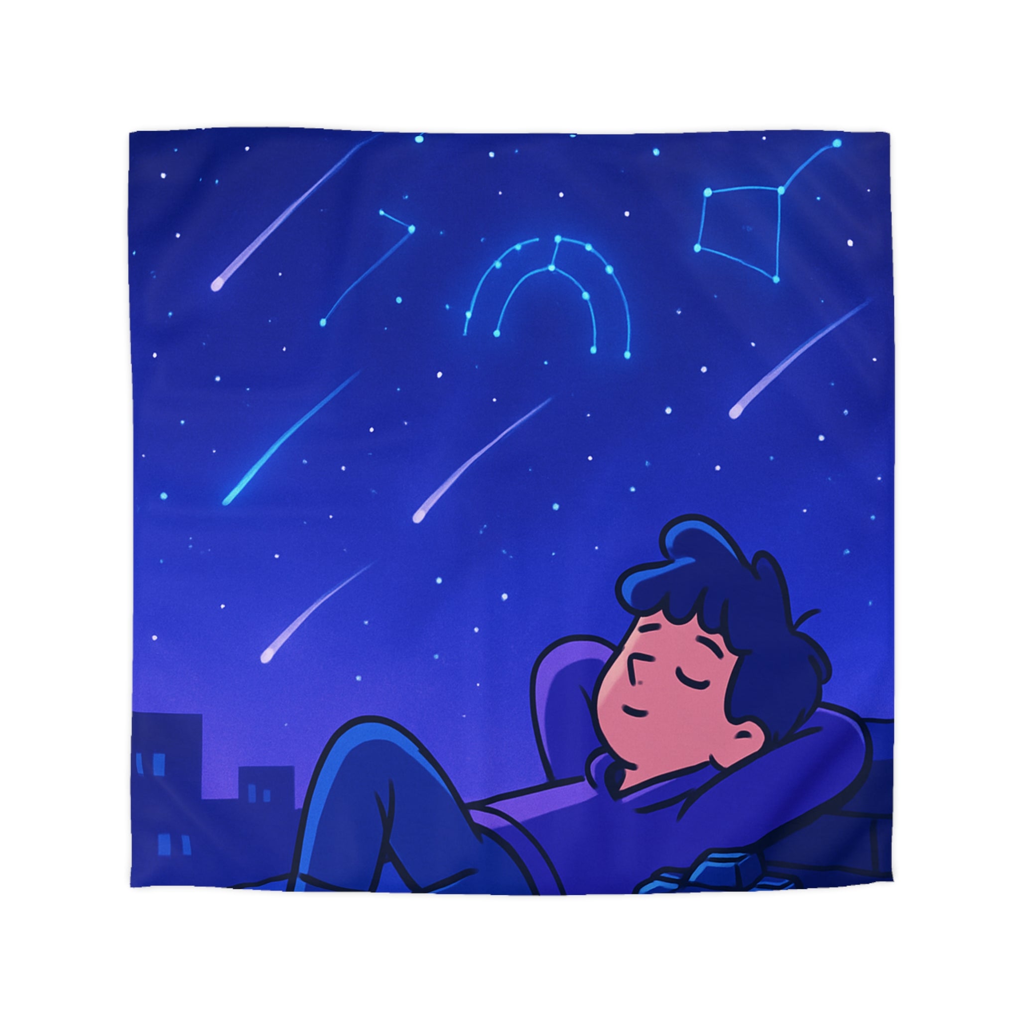 Plongez Dans Un Ciel Étoilé avec Constellations Lumineuses Sur Housse de Couette Envoûtante