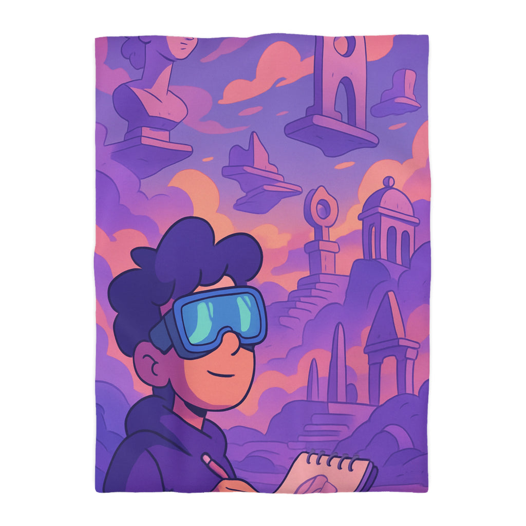 Housse de Couette Microfibre Design Artistique Moderne Décoration Chambre Confort Premium