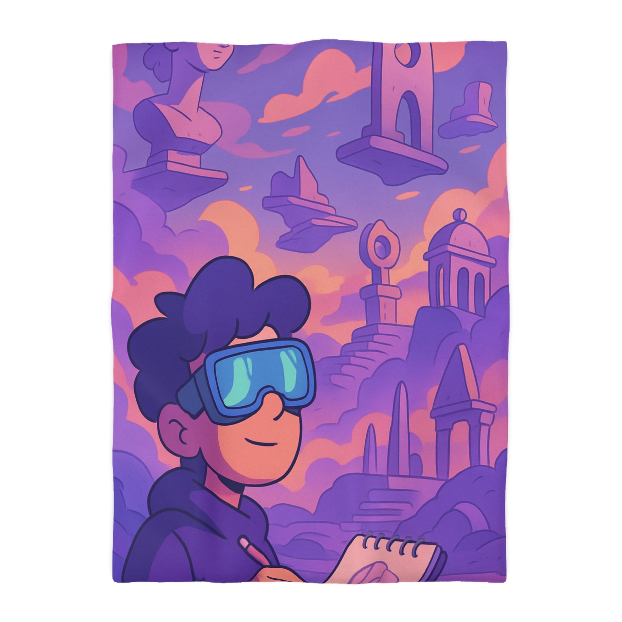 Housse de Couette Microfibre Design Artistique Moderne Décoration Chambre Confort Premium