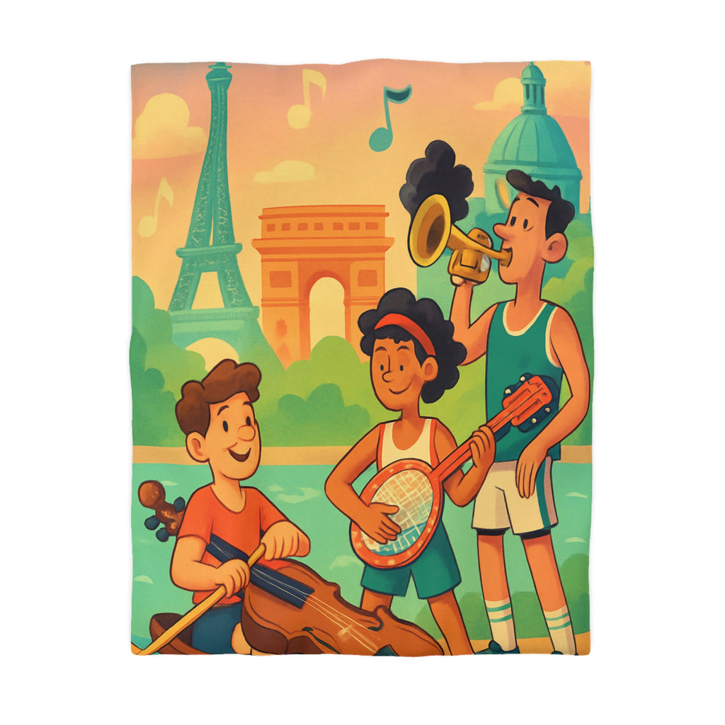 Housse de Couette Microfibre Illustration Unique Design Moderne Décoration Intérieure Raffinée