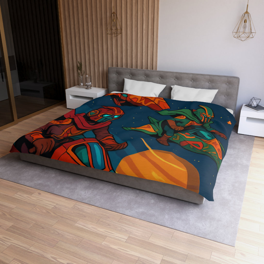 Housse de Couette Microfibre Motif Créatif Original Style Contemporain Chambre Élégante