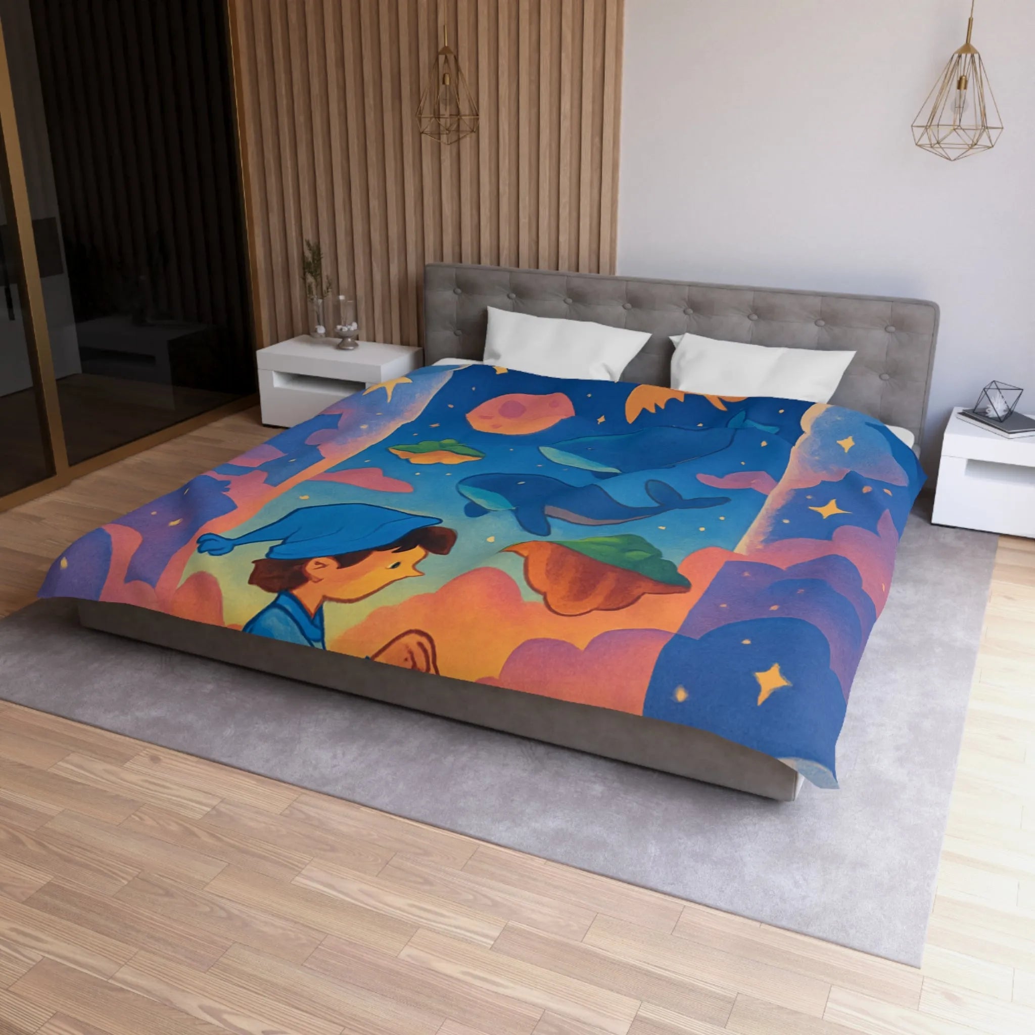 Housse de Couette Enfant : Voyage Imaginaire Étoilé pour Rêves Enchantés et Doux Sommeil