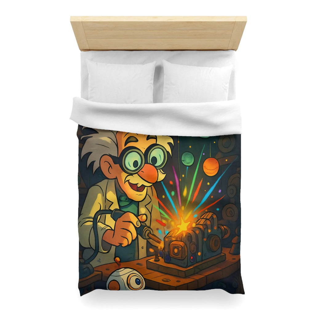 Housse de Couette Cosmos Inventeur Fantastique avec Planètes et Robot Mignon